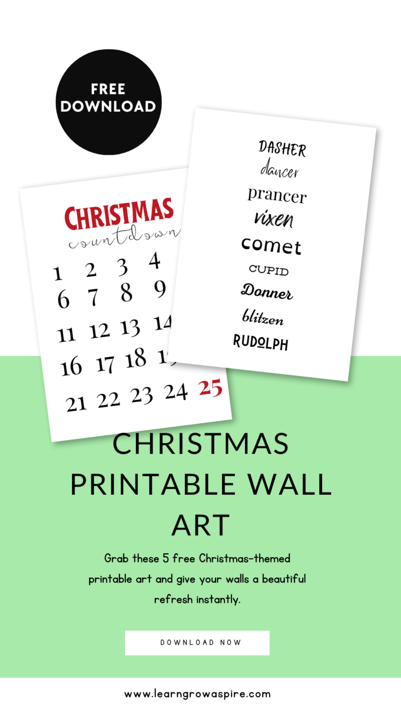 Christmas printable wall art free download.