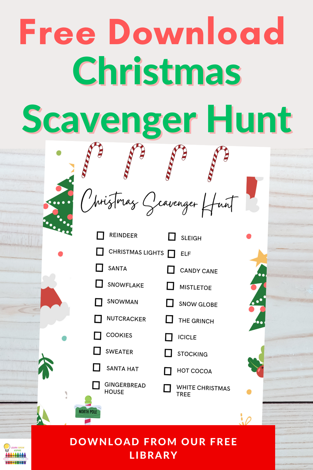 Christmas Scavenger Hunt (Free PDF) | Learn Grow Aspire