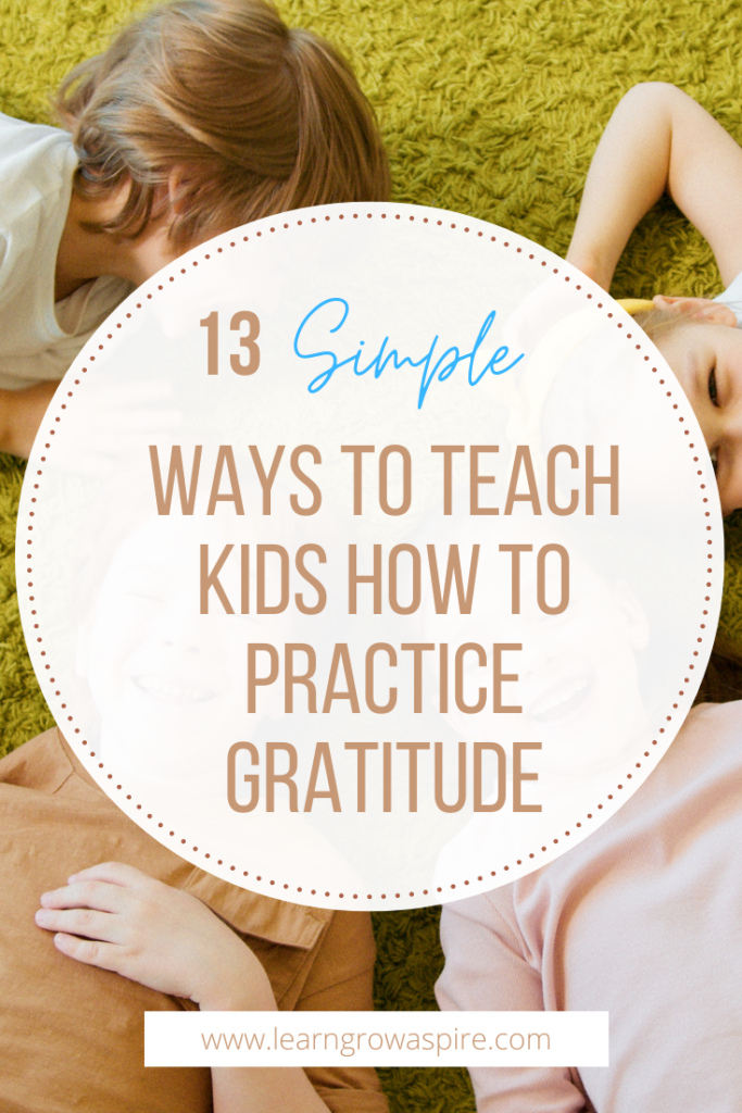 kids laying on the grass in a circle. 13 simple ways to teach kids how to practice gratitude. 