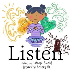 A girl child meditating. Listen a great growth mindset story for kids. 