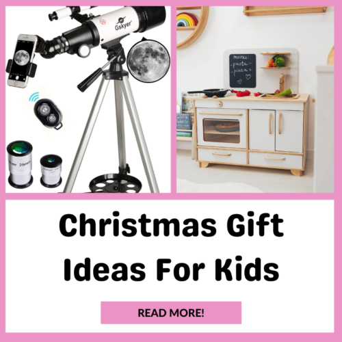 Christmas Gift Ideas For Kids - A telescope and a kitchen cabinet.