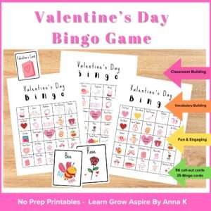 printable valentines day bingo