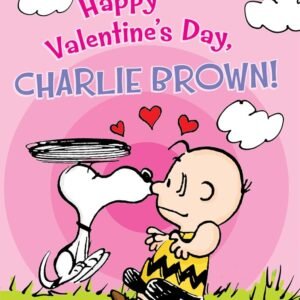 Charlie brown and a white puppy with hearts. Happy Valentine's Day Charlie Brown. Best valentine's read alouds. 