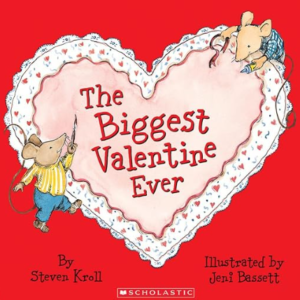 a red cover book with a big heart. The biggest valentine ever.