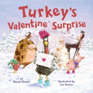 A turkey, chicken and pig dress up. The cover of Turkey's Valentine surprise one of my picks for best valentines read alouds. 