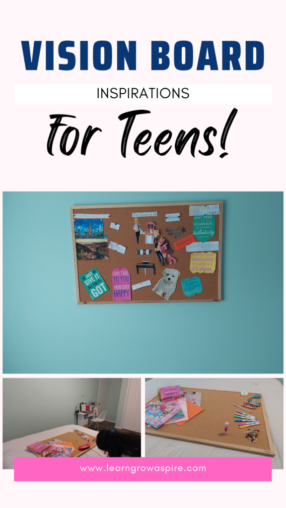 Images of a tween girl vision board. How to make a vision board for tweens?