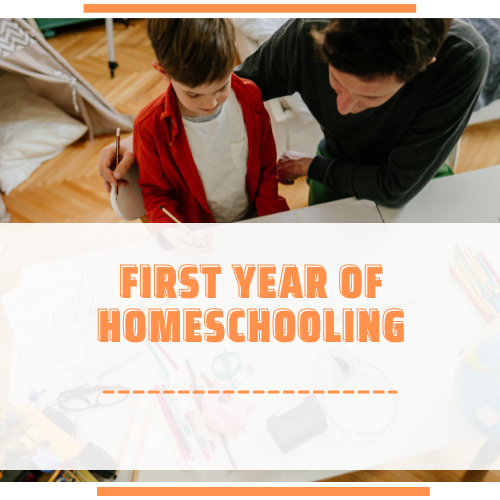 start here if you are a first year homeschooling parent. a homeschooling mom teaching her child.