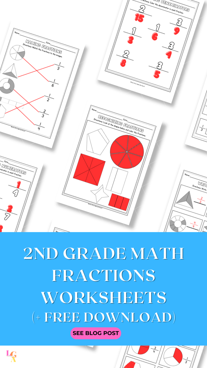 2nd Grade Math Fractions Worksheets | Learn Grow Aspire