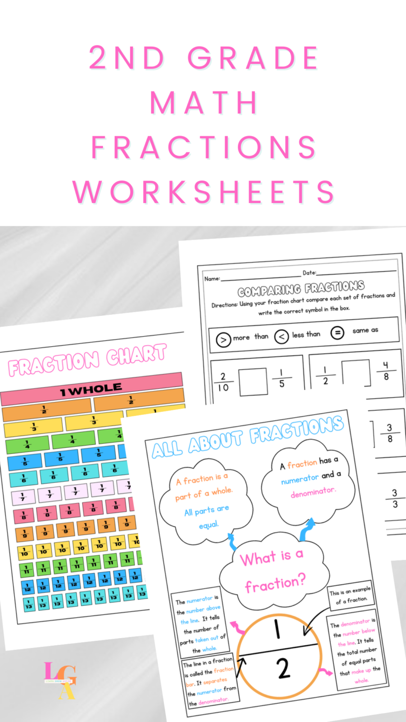 2nd grade fractions worksheets printable.