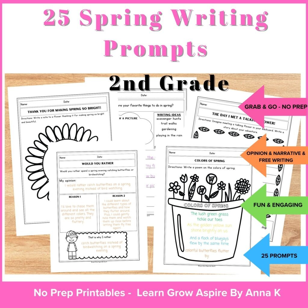 spring writing prompts 2nd grade