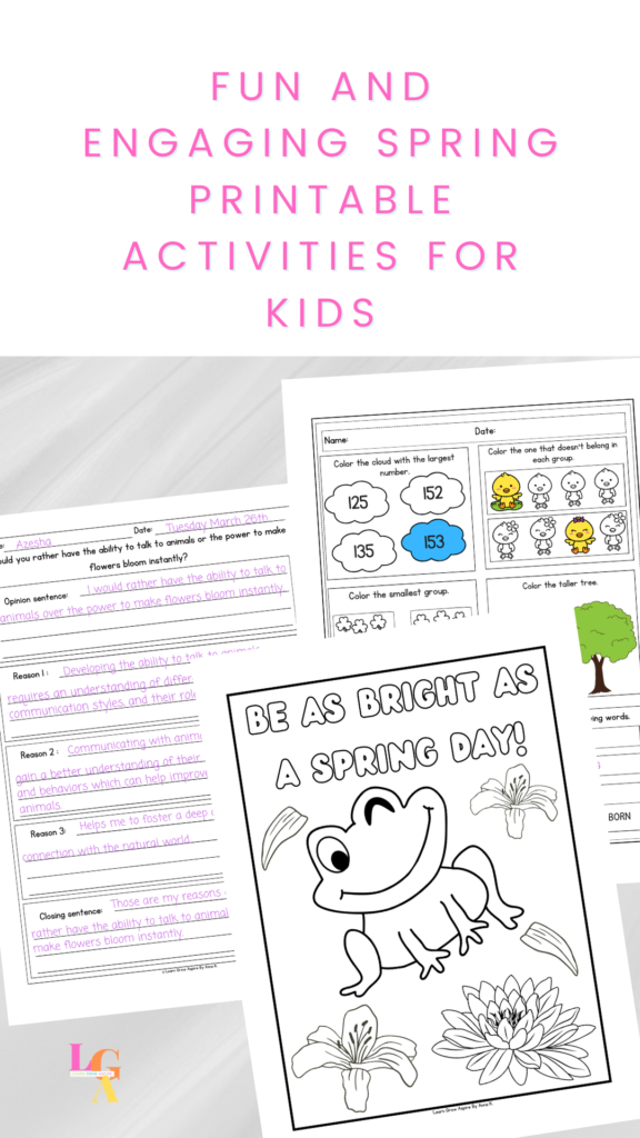 Fun and engaging spring printable activities for kids.