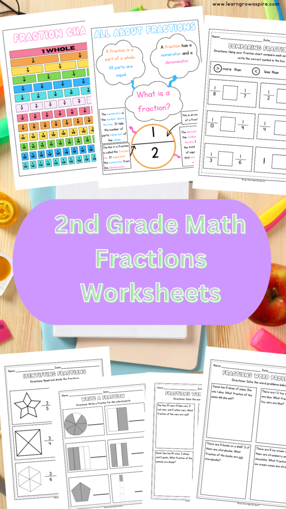 Second Grade Math fractions worksheets