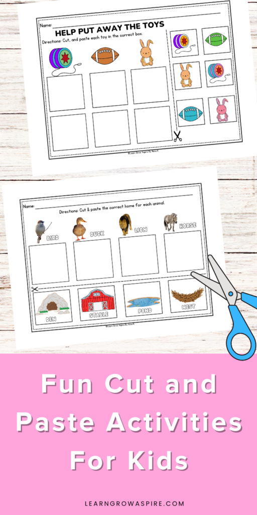 fun and engaging cut and paste activities for first graders printables.