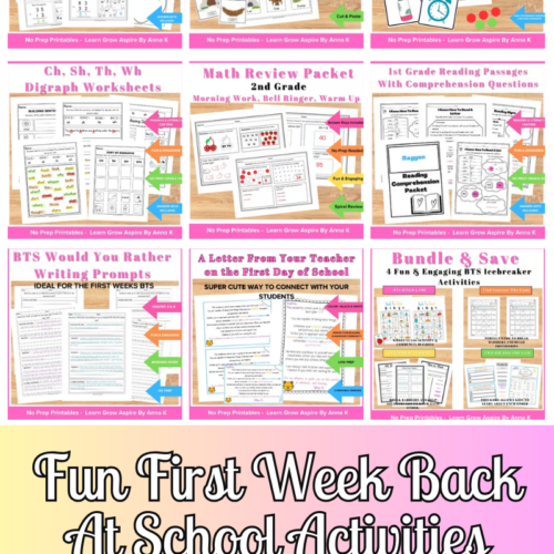 A gallery of fun first week back to school activities printables.