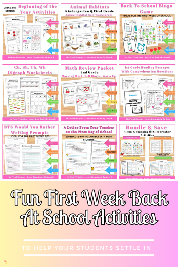 A gallery of fun first week back to school activities printables. 