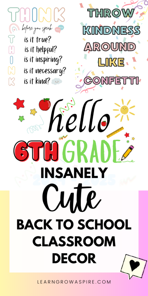 This is a pin with insanely cute back to school classroom decorations. 