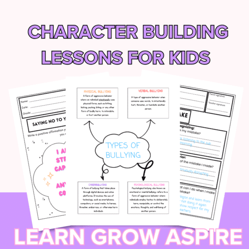 Character building worksheets and activities for kids printable pdf.
