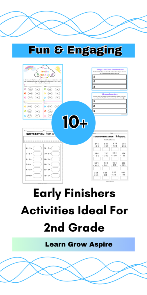 Printable early finishers activities ideal for 2nd grade classrooms. 