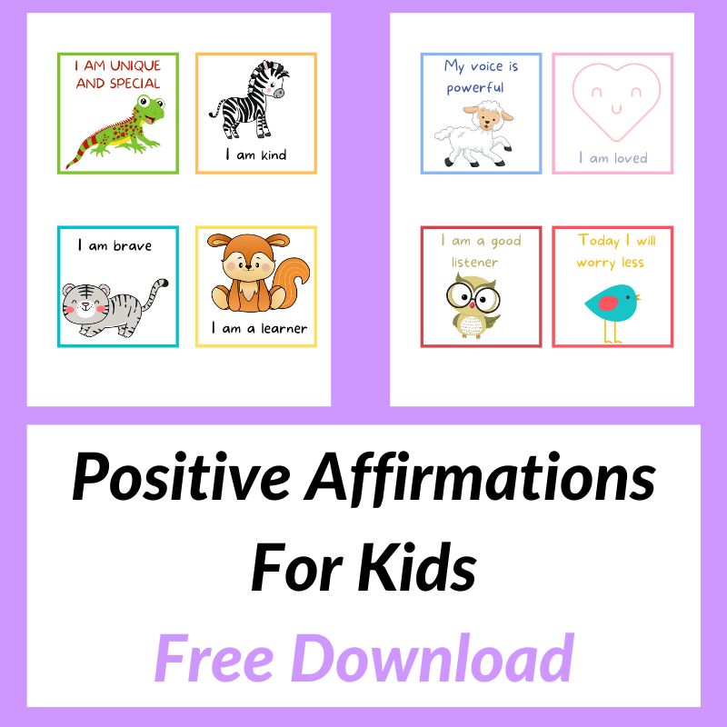 positive affirmations for kids printables.,