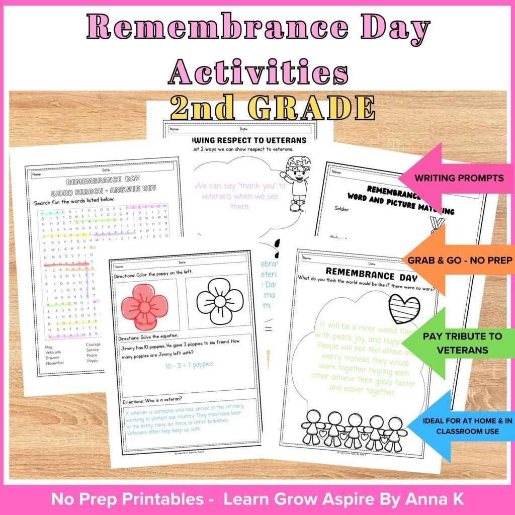 Remembrance Day Canada Printable activities