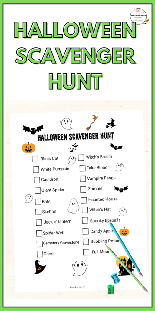 fun printable Halloween scavenger hunt. 