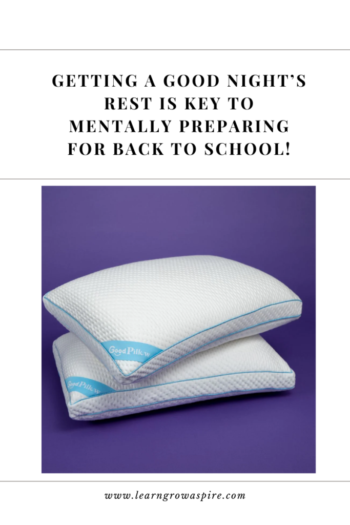 2 pillows from Pillow Fight - these pillows will help you get a great night sleep to help you mentally prepare for back to school.