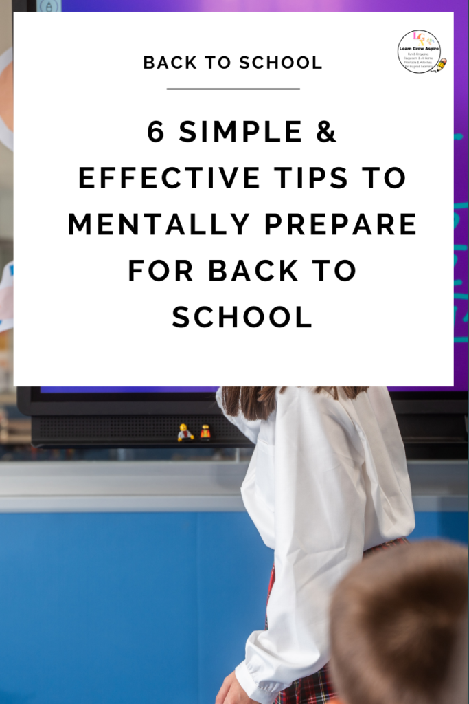 A image of a teacher in in front of a projector - 6 simple and effective tips to mentally prepare for back to school. 