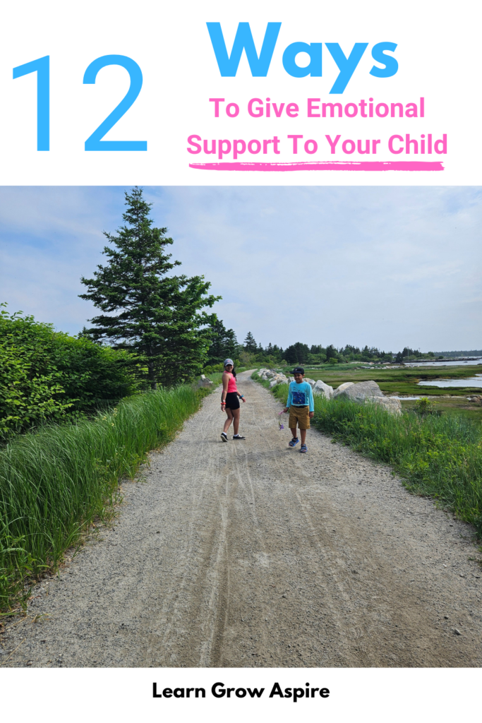 two kids walking in nature. 2 ways you can give emotional support to your child. 