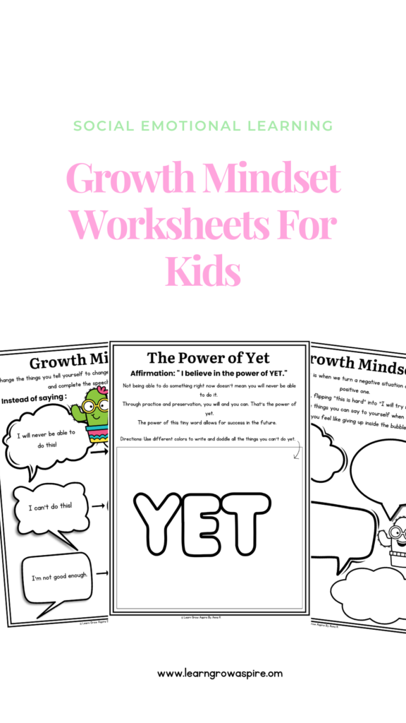 Growth Mindset activities for kids