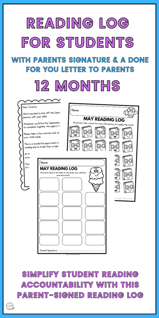 Reading Logs for students printable