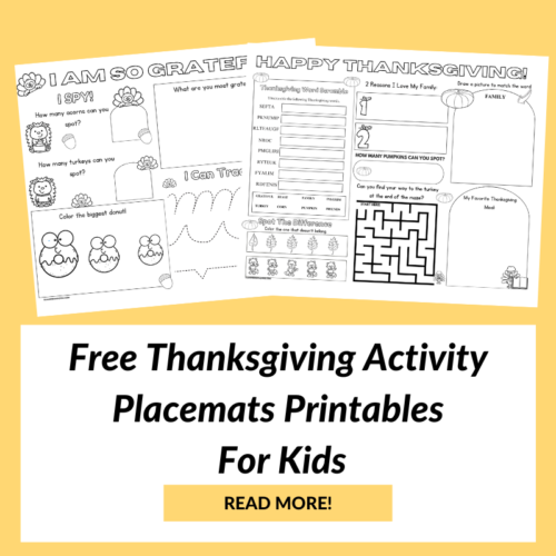 Free Thanksgiving Printable Placemats For Kids