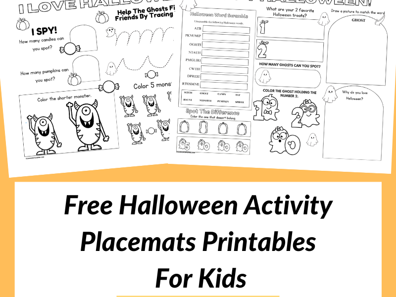 Free Halloween Printable Placemats For Kids