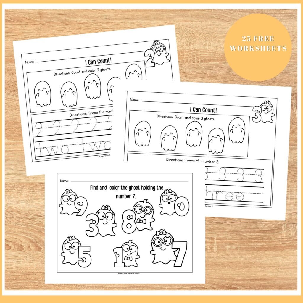 counting to 10 worksheets printables for  kids. 