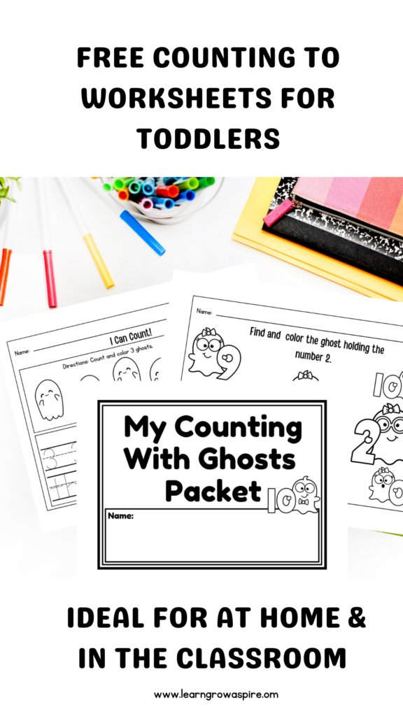 Ghost themed counting to 10 worksheet printable. 