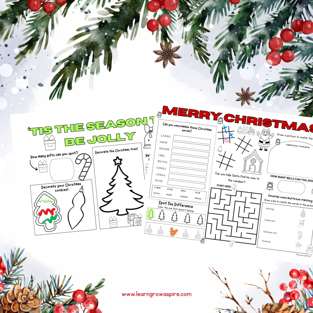 Printable Christmas Placemats FREE Download. 