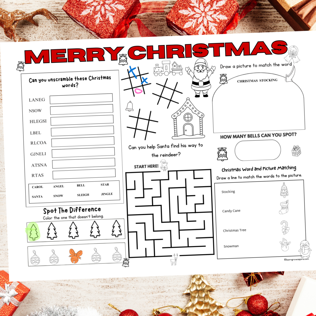 Free Printable Christmas Placemats For Kids