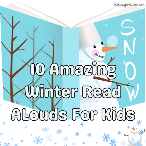 A snowman on the cover of a best winter read aloud for kids.