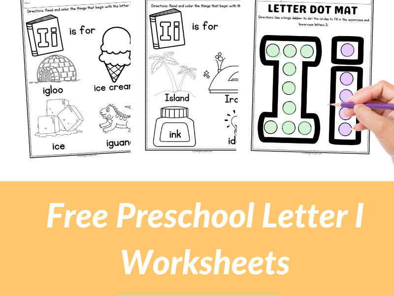 Free Preschool Letter I Worksheets