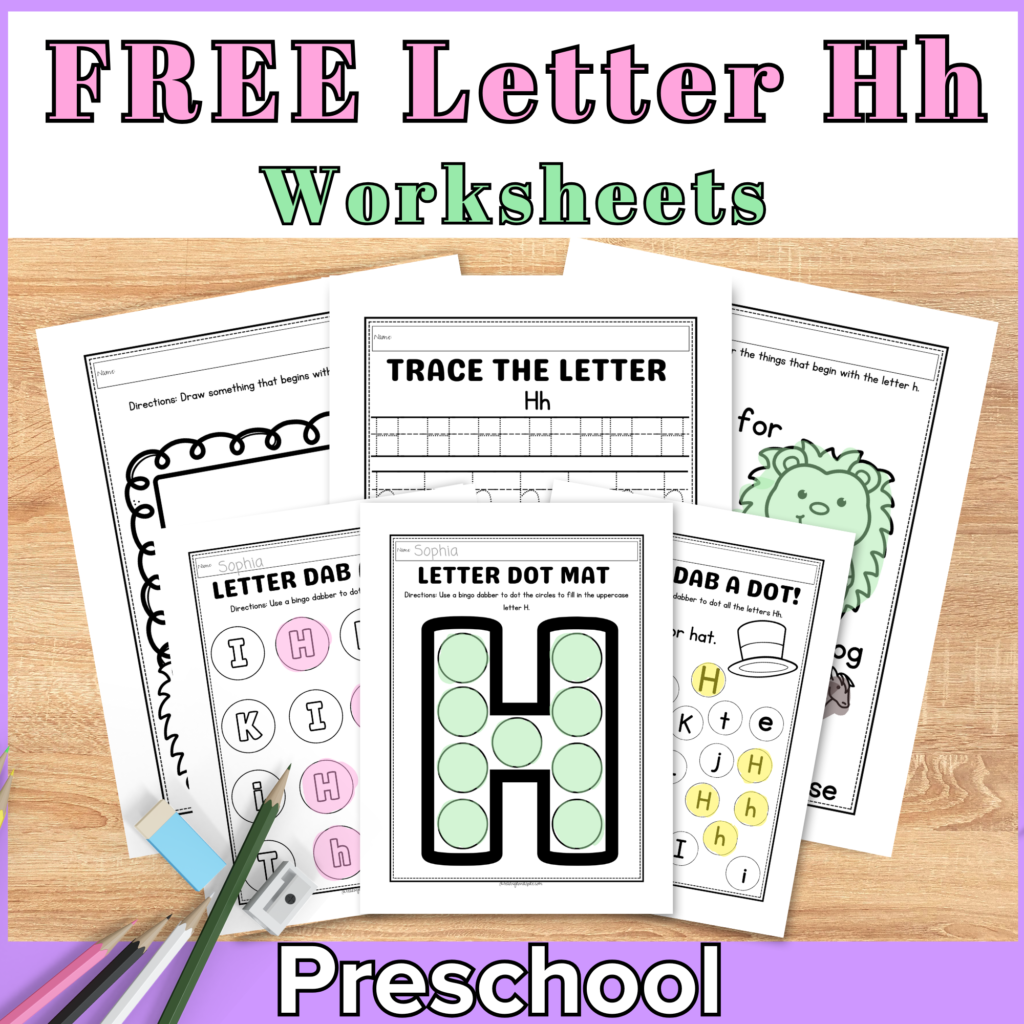 Free Letter Hh Worksheets printables from learn grow aspire.