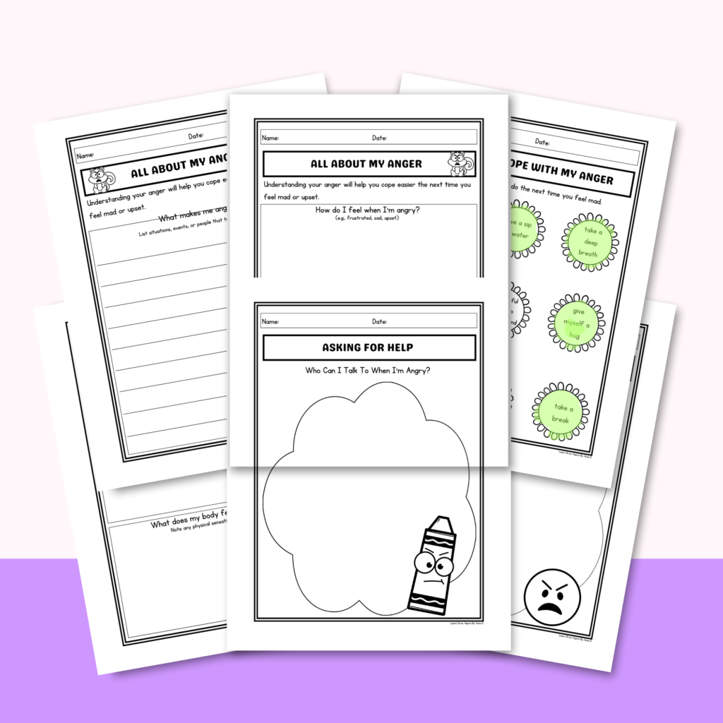 printable anger management worksheets for kids. 