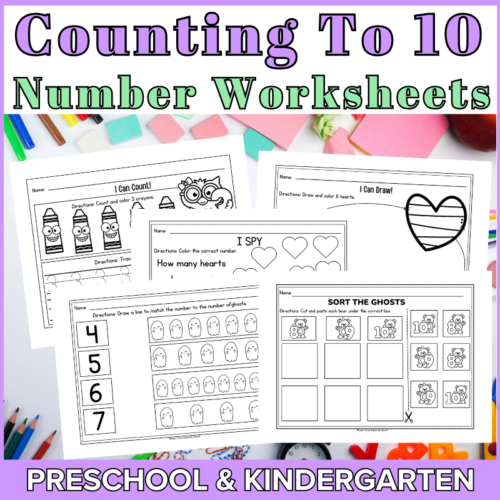 Free printable number 1-10 worksheets from learn grow aspire.