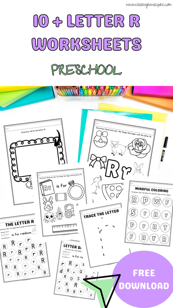 10 + Letter R Worksheets