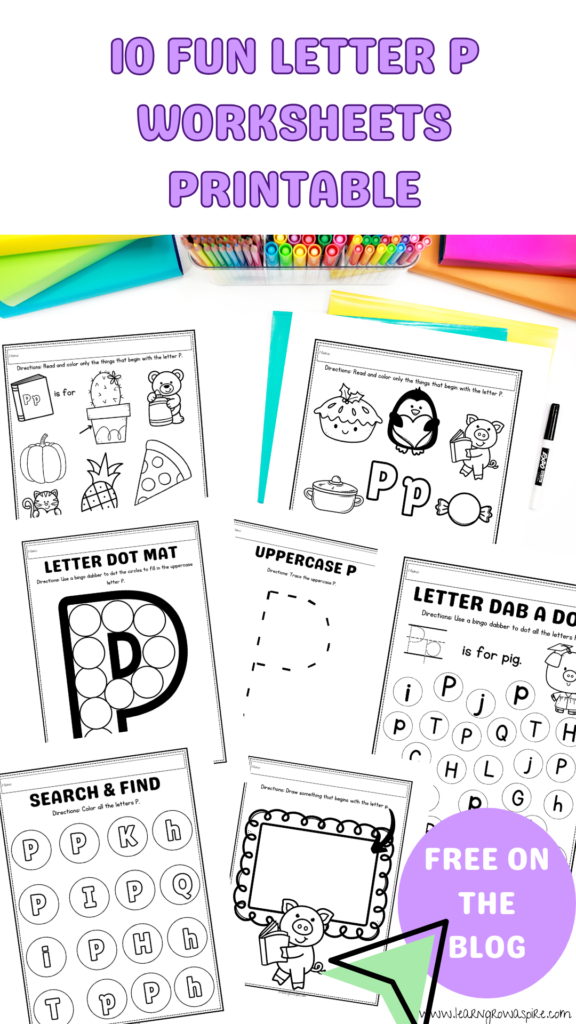 printable letter p worksheets for kids