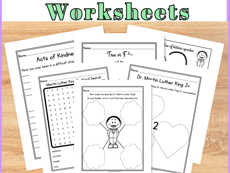 Martin Luther King Worksheets (Free Download)