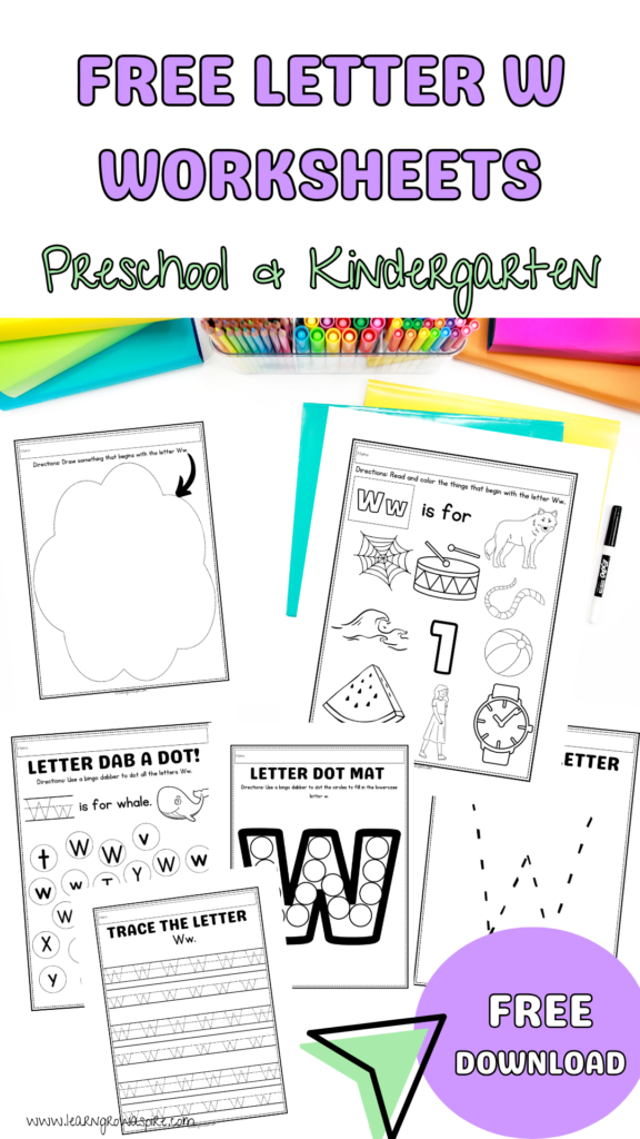 FRee Letter W Worksheets printables