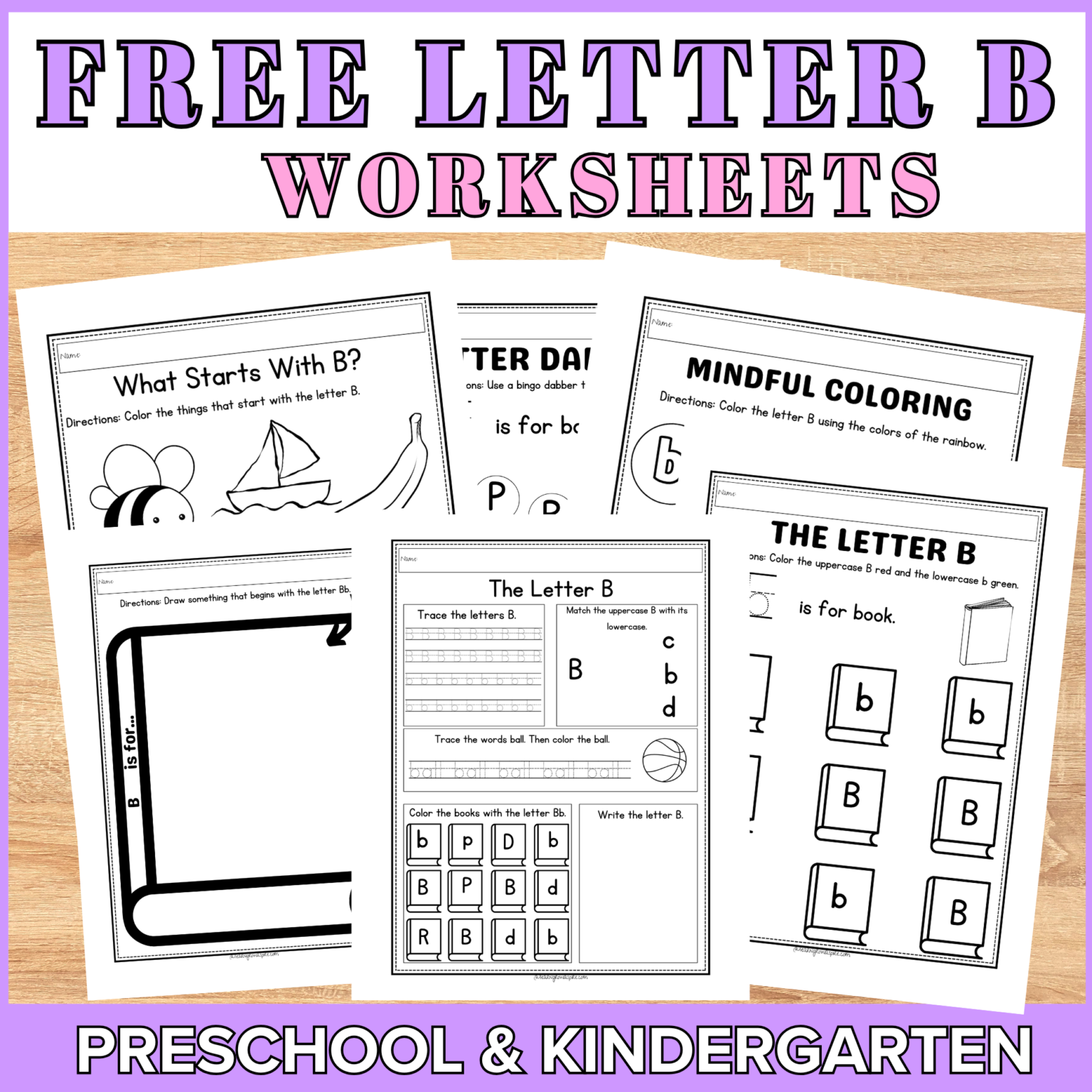 Free Printable Preschool Letter B Worksheets | Learn Grow Aspire