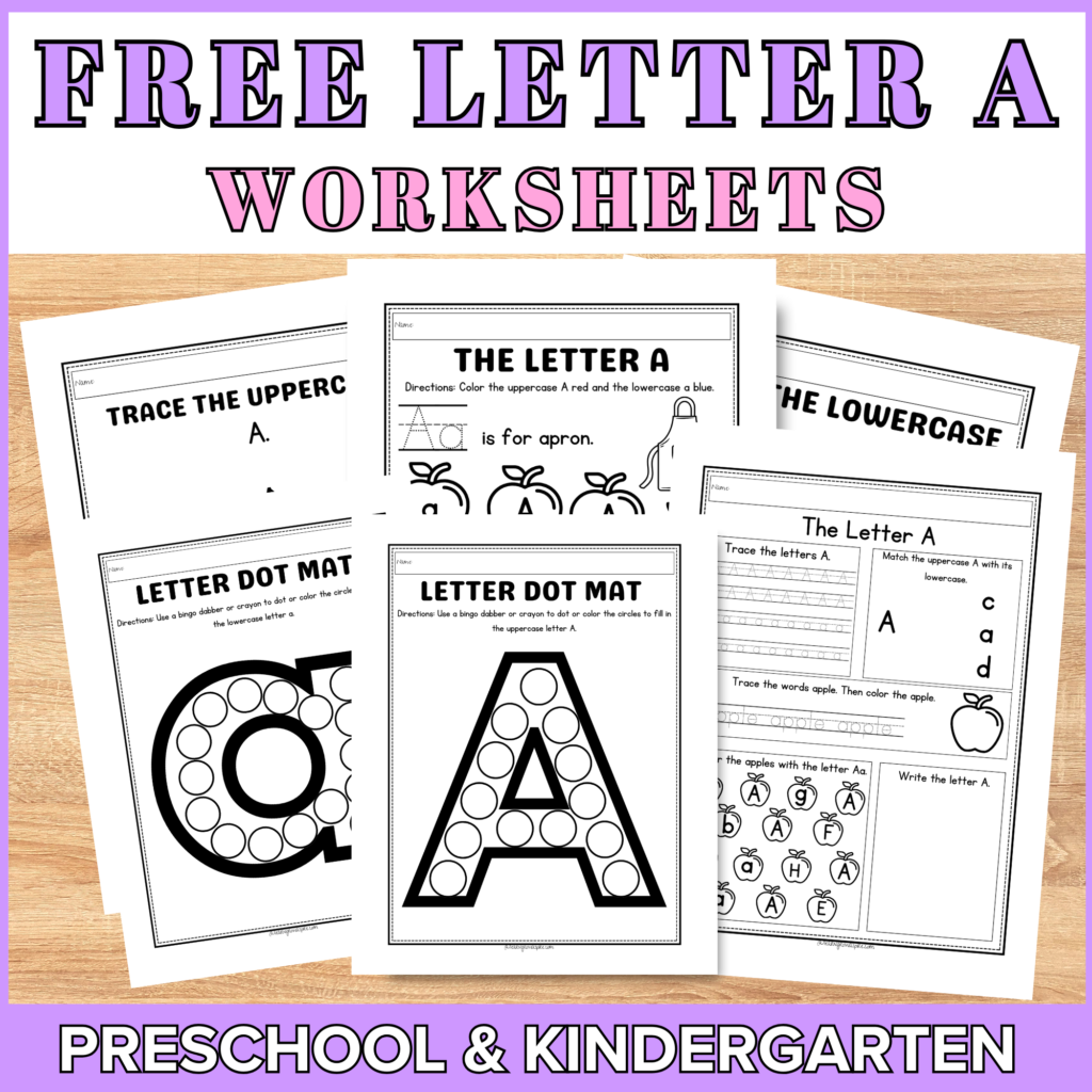 Preschool Letter A Activities (Free Worksheets Printables)