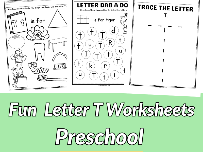 Free Printable Preschool Letter T Worksheets