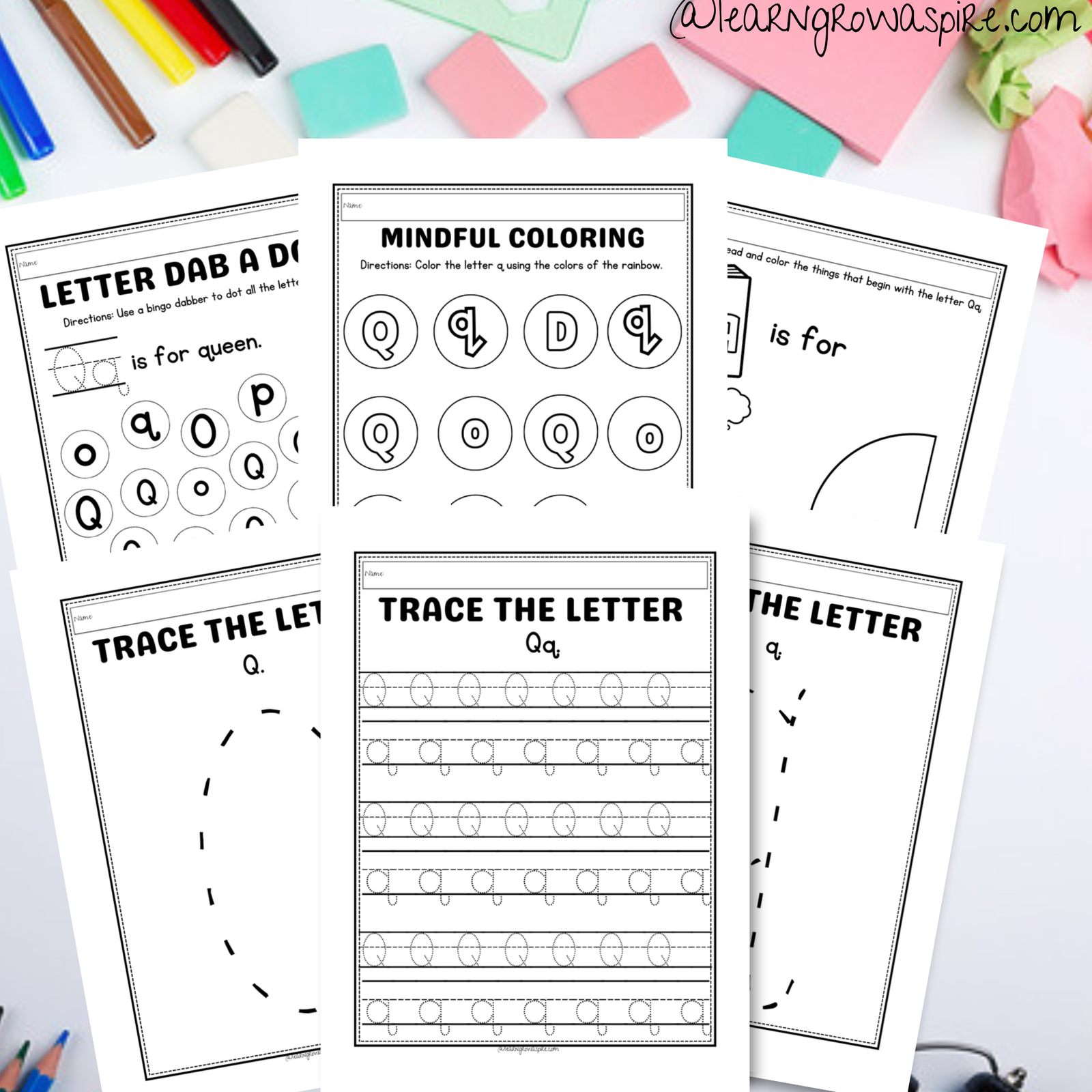 Free Printable Preschool Letter Q Worksheets | Learn Grow Aspire