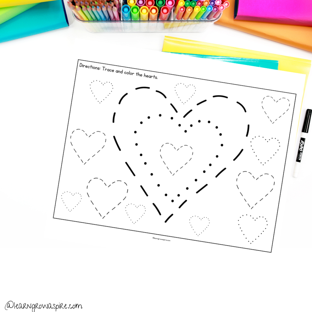 Free printable Valentine activity mats